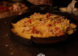 loaded nacho from tortilla chips on BBQ